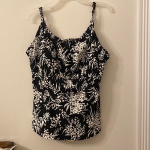 Suit Yourself Tankini Top Size 20W black floral